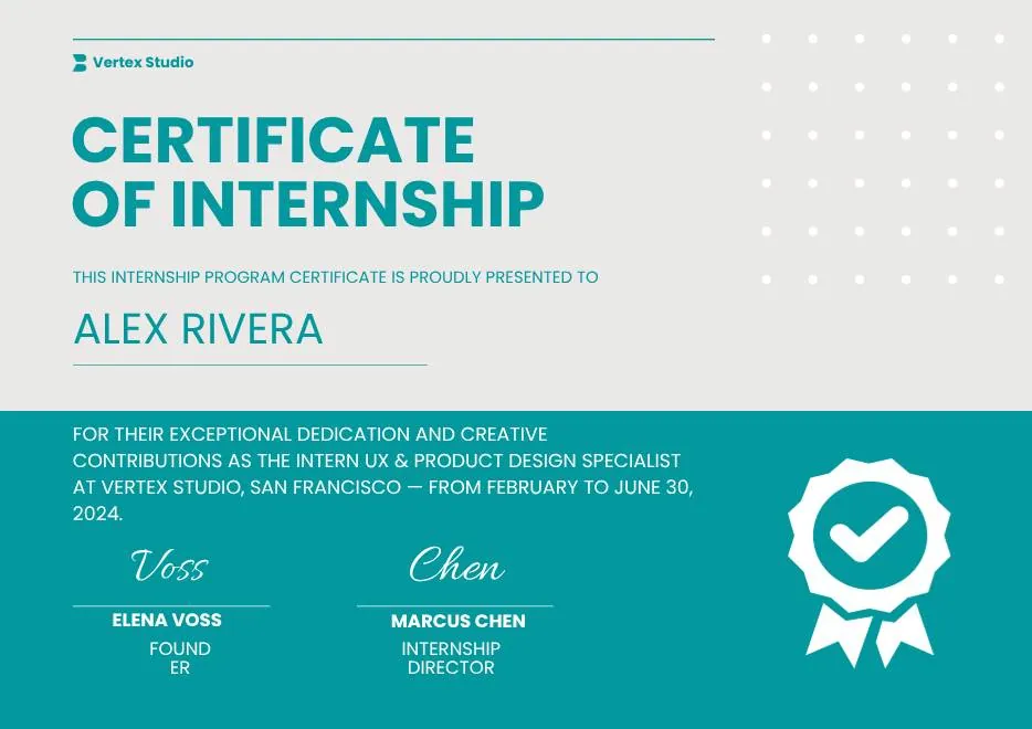 Gray Teal Simple Internship Certificate thumbnail