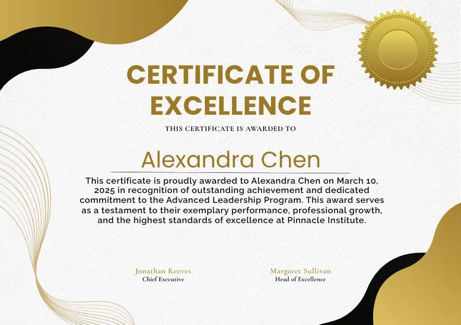 White and Gold Modern Awards Certificate thumbnail